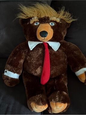 Donald Trump Trumpy 22” plush bear with American Flag